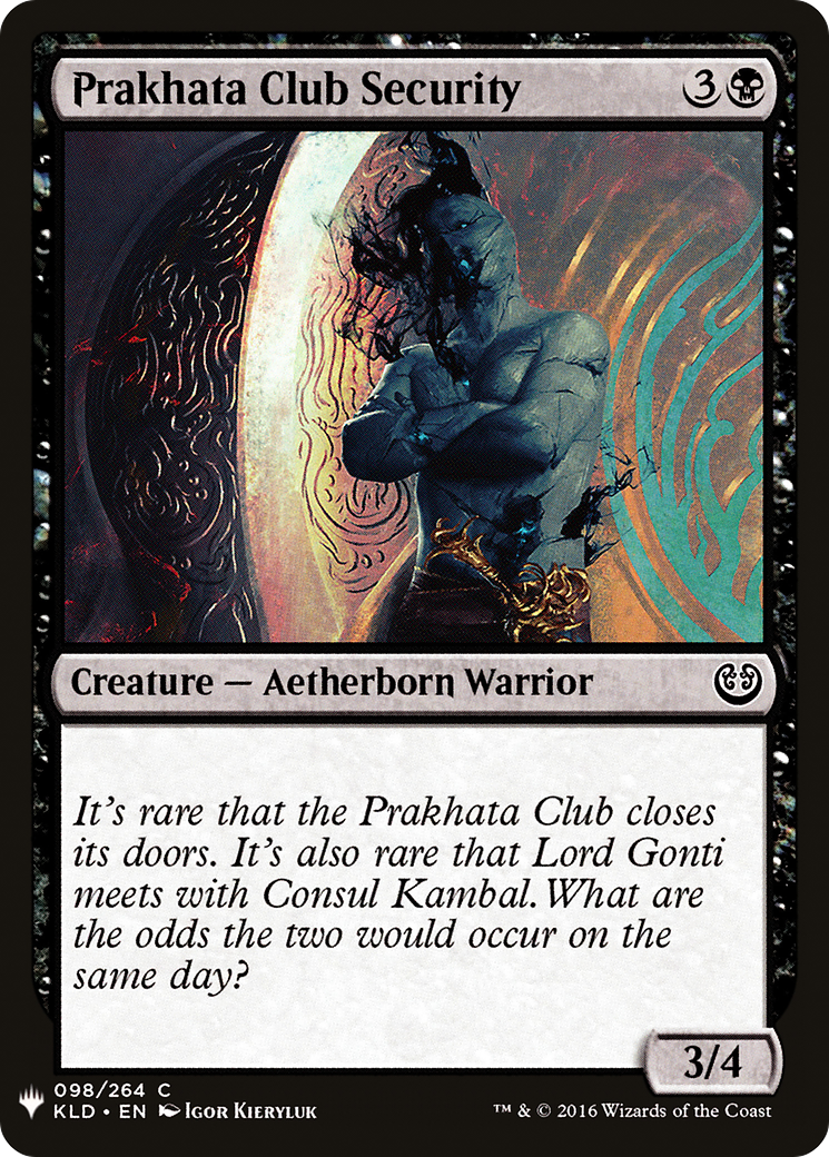 Prakhata Club Security (LIST-KLD-98)  - The List