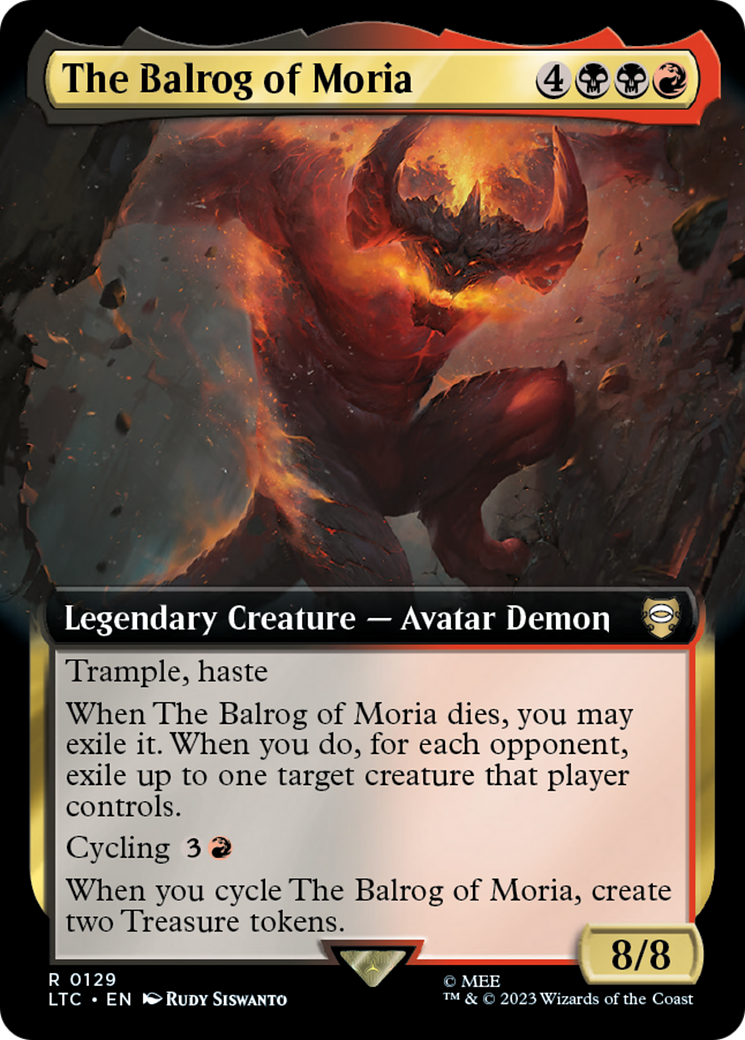 The Balrog of Moria (Extended Art) (LTC-129)  Foil - Tales of Middle-earth Commander: (Extended Art)