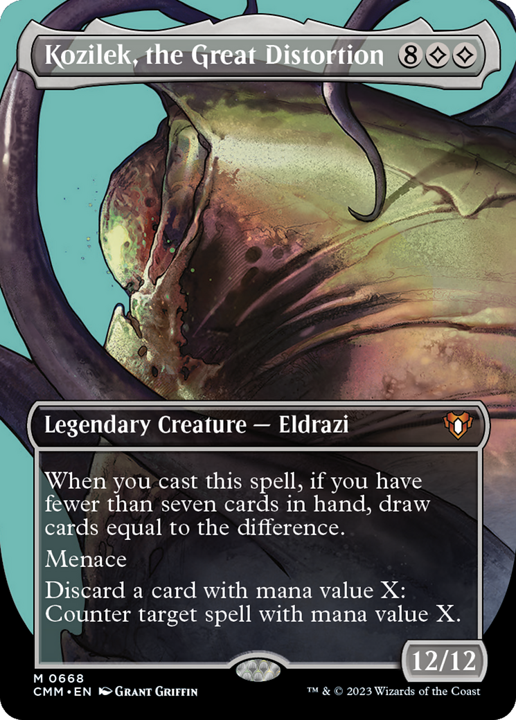 Kozilek, the Great Distortion (Borderless) (CMM-668)  Foil - Commander Masters