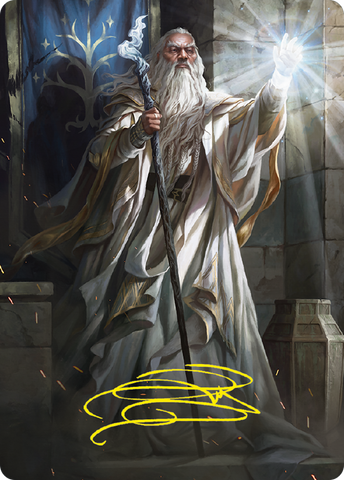 Gandalf the White Art Card (Gold-Stamped Signature) (ASLTR-003)  - Tales of Middle-earth Art Series (Borderless)