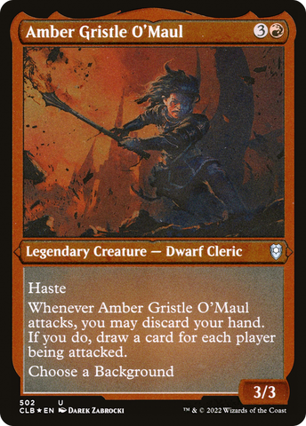 Amber Gristle O'Maul (CLB-502)  Etched Foil - Commander Legends: Battle for Baldur's Gate