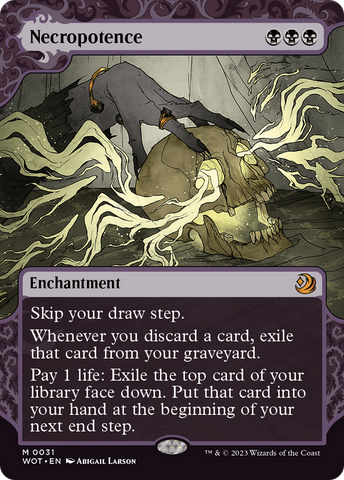 Necropotence (WOT-031)  - Wilds of Eldraine: Enchanting Tales: (Showcase) (Borderless)