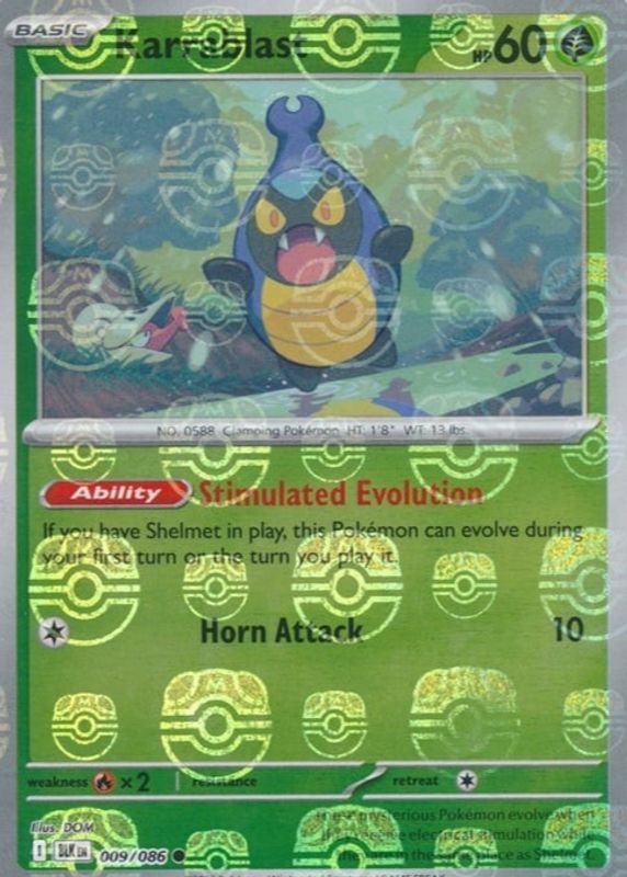 Karrablast (Master Ball Pattern) 009/086  - Holofoil SV Black Bolt - Common