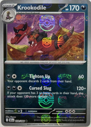 Krookodile (Master Ball Pattern) 059/086  - Holofoil SV Black Bolt - Uncommon