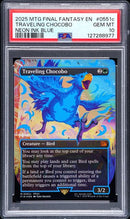 Four Consecutively Numbered PSA 10 2025 Magic the Gathering Final Fantasy Black, Neon Ink Blue, Green & Pink TRAVELING CHOCOBOs