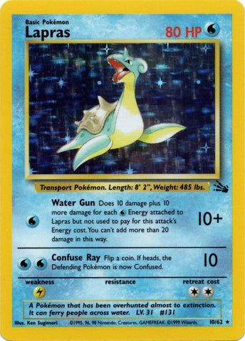 Lapras (10) 010/62  - Unlimited Holofoil Fossil - Holo Rare