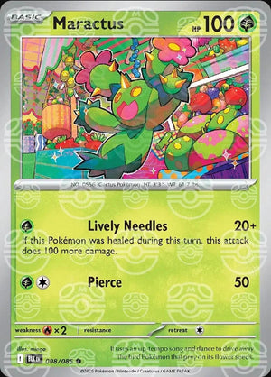 Maractus (Master Ball Pattern) 008/086  - Holofoil SV Black Bolt - Common