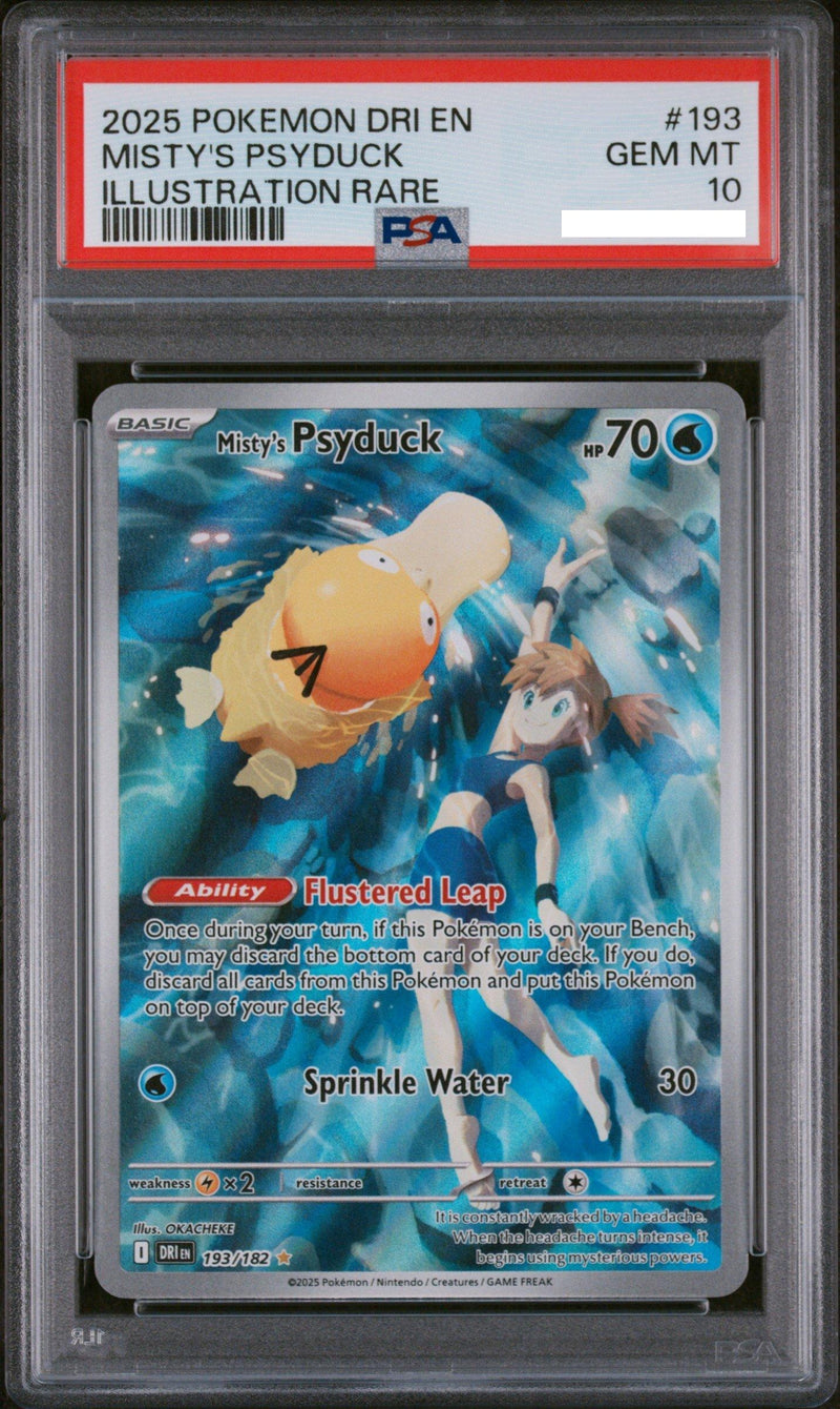Misty's Psyduck 193/182  - Holofoil SV10 Destined Rivals - Illustration Rare PSA 10