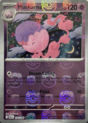 Musharna (Master Ball Pattern) 036/086  - Holofoil SV Black Bolt - Uncommon