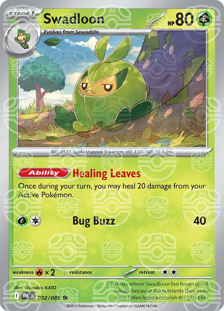 Swadloon (Master Ball Pattern) 002/086  - Holofoil SV White Flare