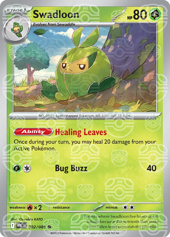 Swadloon (Master Ball Pattern) 002/086  - Holofoil SV White Flare