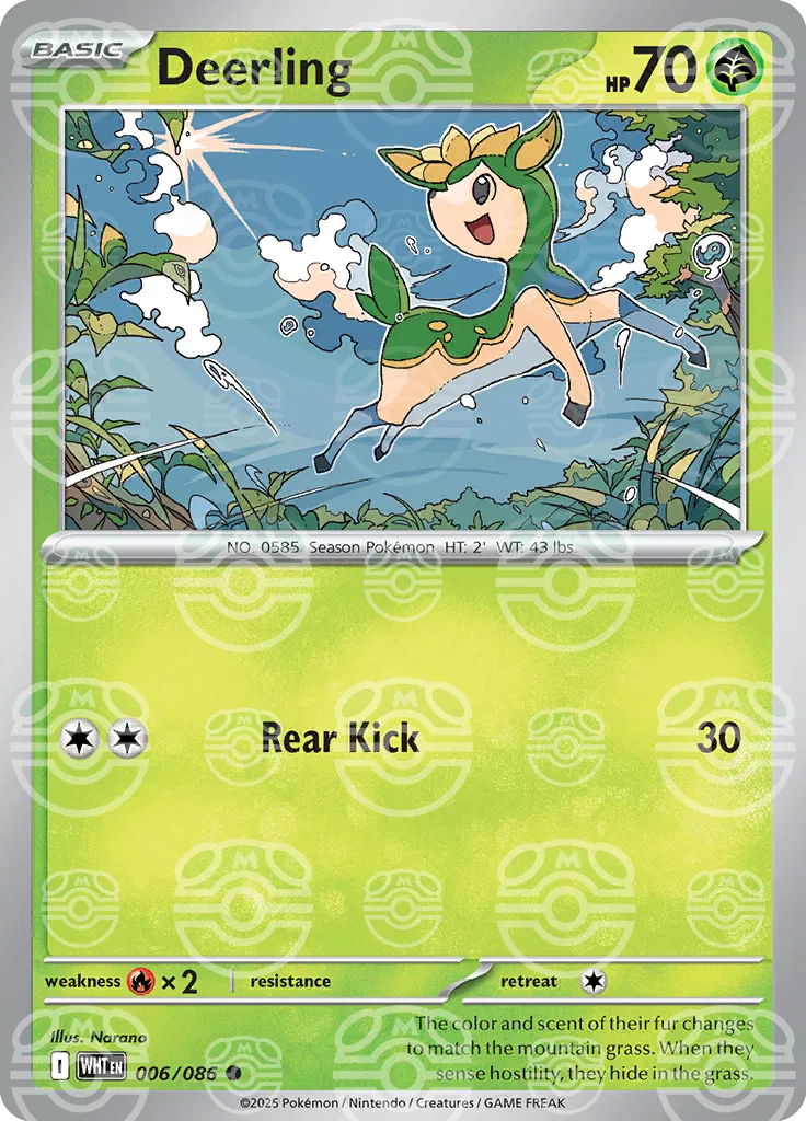 Deerling (Master Ball Pattern) 006/086  - Holofoil SV White Flare