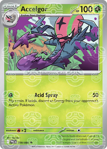 Accelgor (Master Ball Pattern) 009/086  - Holofoil SV White Flare - Uncommon