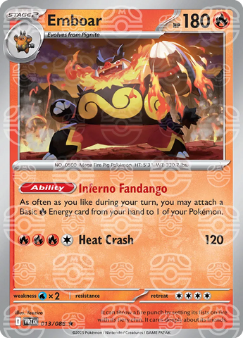 Emboar (Master Ball Pattern) 013/086  - Holofoil SV White Flare