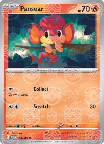 Pansear (Master Ball Pattern) 014/086  - Holofoil SV White Flare