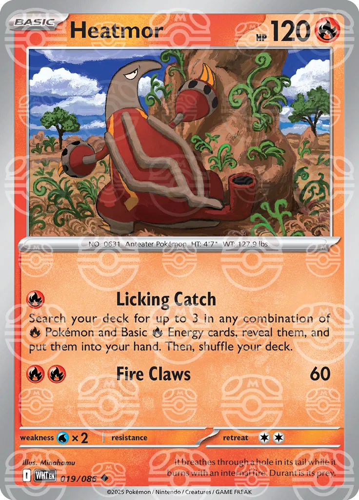 Heatmor (Master Ball Pattern) 019/086  - Holofoil SV White Flare