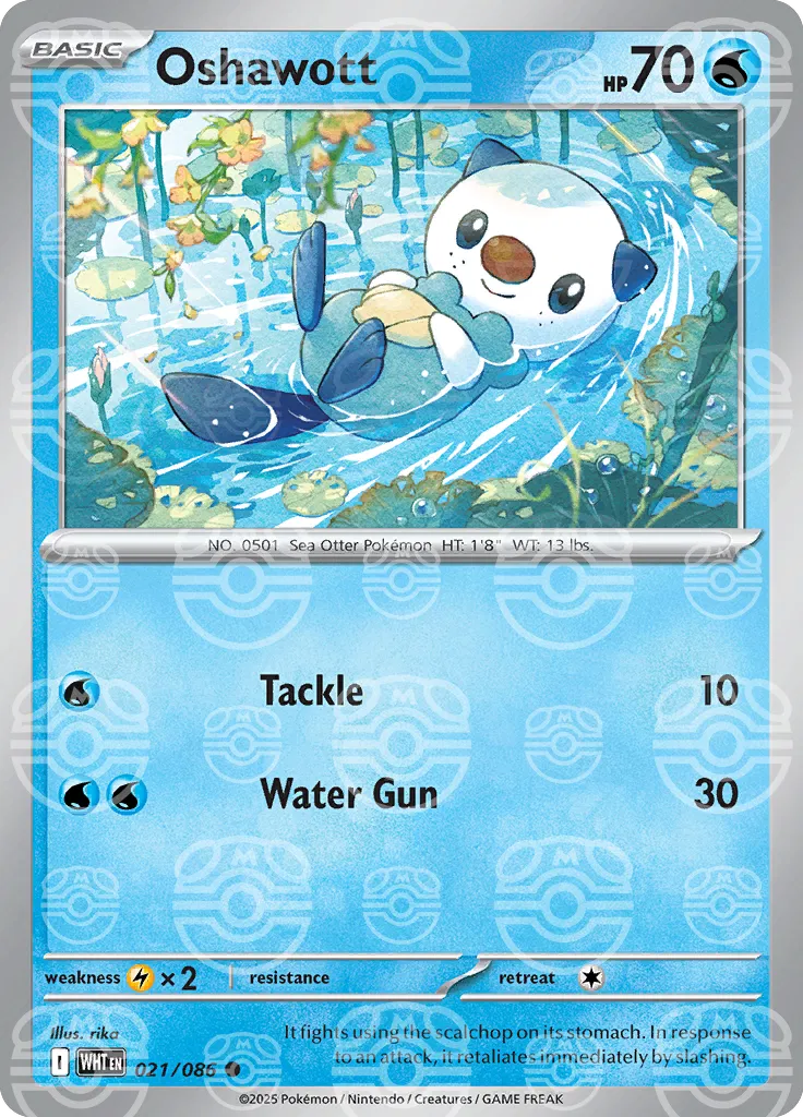 Oshawott (Master Ball Pattern) 021/086  - Holofoil SV White Flare