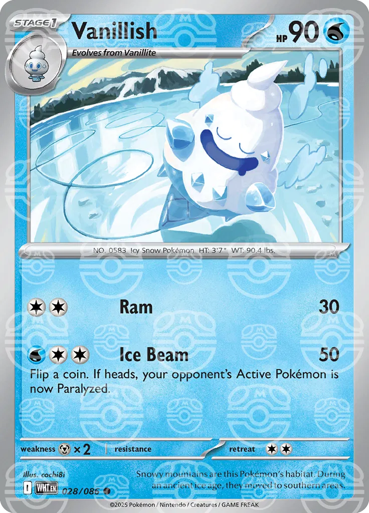 Vanillish (Master Ball Pattern) 028/086  - Holofoil SV White Flare