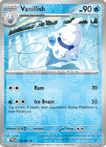 Vanillish (Master Ball Pattern) 028/086  - Holofoil SV White Flare
