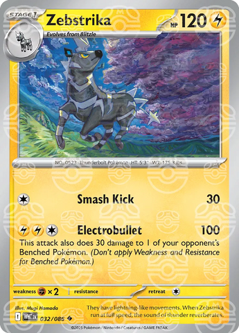 Zebstrika (Master Ball Pattern) 032/086  - Holofoil SV White Flare
