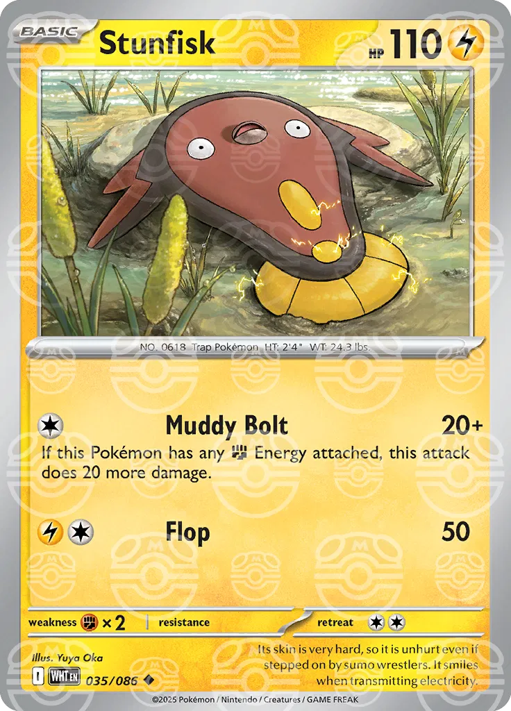 Stunfisk (Master Ball Pattern) 035/086  - Holofoil SV White Flare