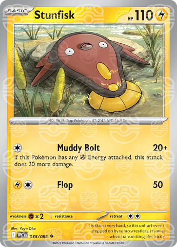 Stunfisk (Master Ball Pattern) 035/086  - Holofoil SV White Flare