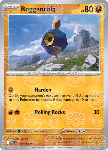 Roggenrola (Master Ball Pattern) 046/086  - Holofoil SV White Flare