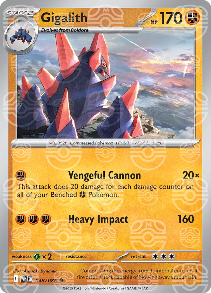 Gigalith (Master Ball Pattern) 048/086  - Holofoil SV White Flare