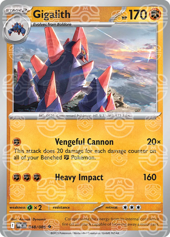 Gigalith (Master Ball Pattern) 048/086  - Holofoil SV White Flare