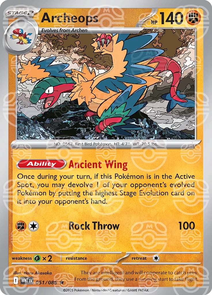Archeops (Master Ball Pattern) 051/086  - Holofoil SV White Flare