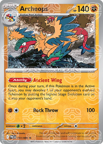 Archeops (Master Ball Pattern) 051/086  - Holofoil SV White Flare