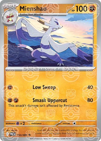 Mienshao (Master Ball Pattern) 053/086  - Holofoil SV White Flare