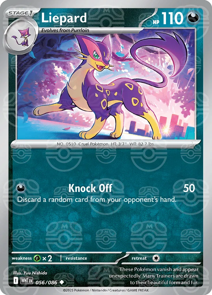 Liepard (Master Ball Pattern) 056/086  - Holofoil SV White Flare