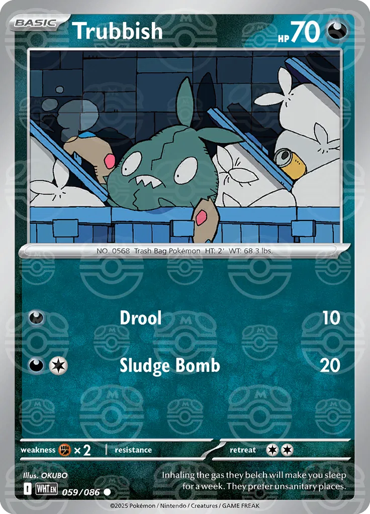 Trubbish (Master Ball Pattern) 059/086  - Holofoil SV White Flare