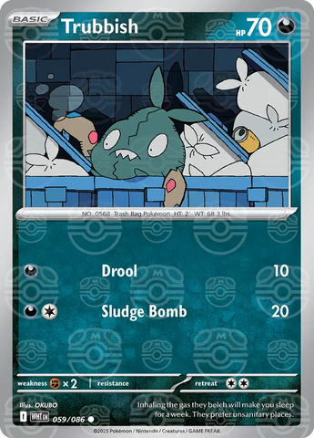Trubbish (Master Ball Pattern) 059/086  - Holofoil SV White Flare