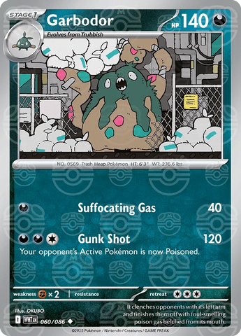 Garbodor (Master Ball Pattern) 060/086  - Holofoil SV White Flare