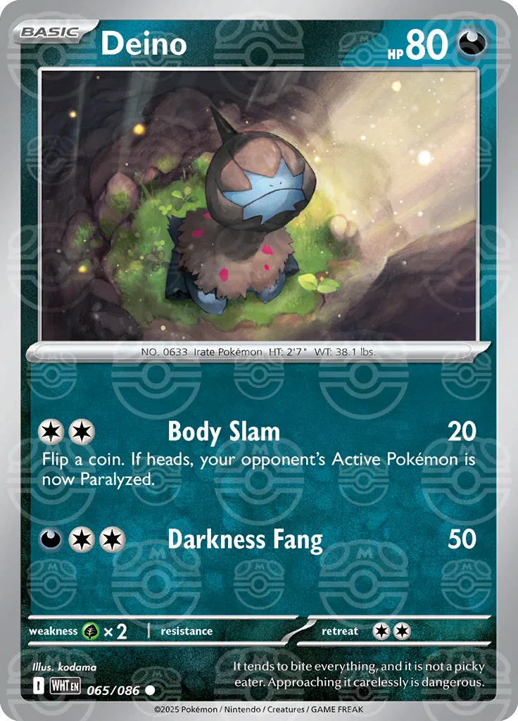 Deino (Master Ball Pattern) 065/086  - Holofoil SV White Flare