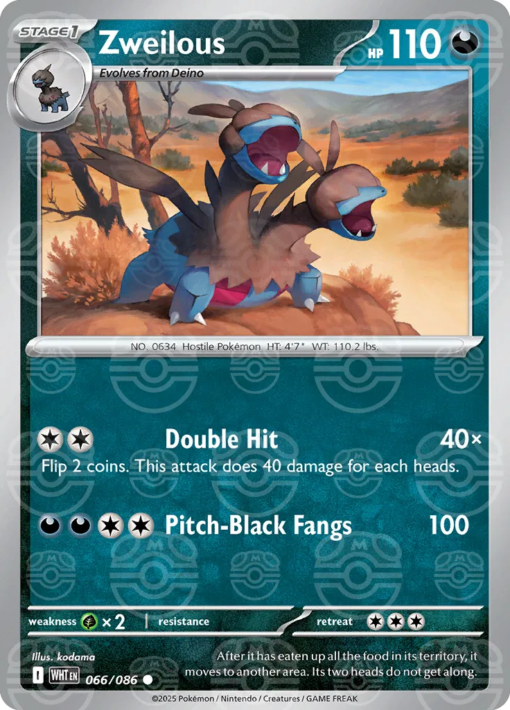 Zweilous (Master Ball Pattern) 066/086  - Holofoil SV White Flare