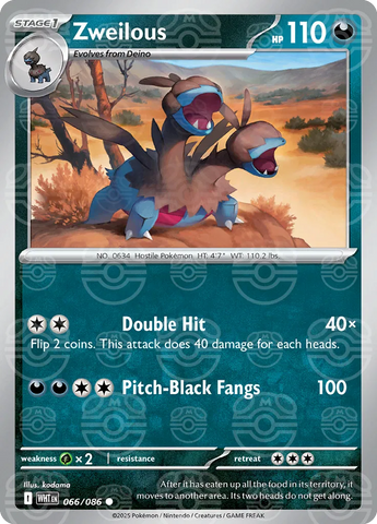 Zweilous (Master Ball Pattern) 066/086  - Holofoil SV White Flare
