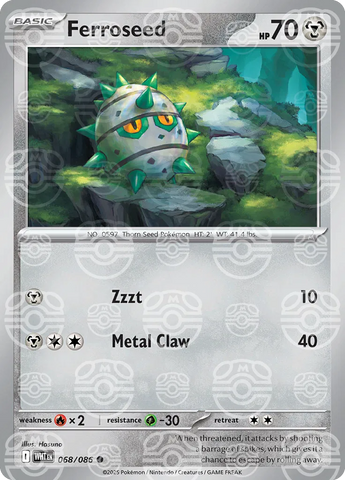Ferroseed (Master Ball Pattern) 068/086  - Holofoil SV White Flare