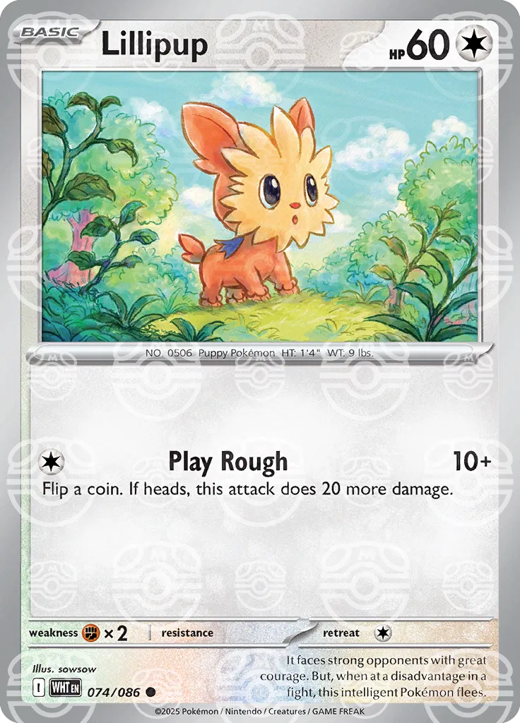Lillipup (Master Ball Pattern) 074/086  - Holofoil SV White Flare