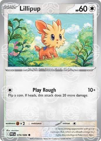 Lillipup (Master Ball Pattern) 074/086  - Holofoil SV White Flare