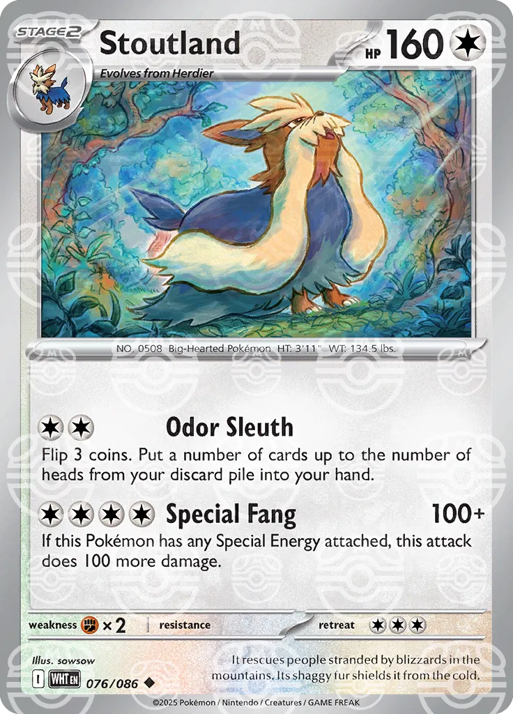 Stoutland (Master Ball Pattern) 076/086  - Holofoil SV White Flare