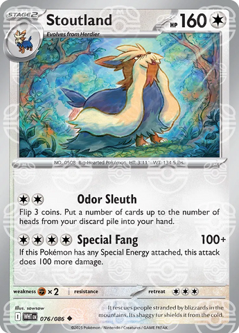 Stoutland (Master Ball Pattern) 076/086  - Holofoil SV White Flare