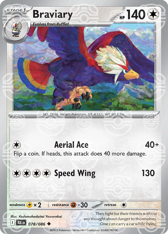 Braviary (Master Ball Pattern) 078/086  - Holofoil SV Black Bolt