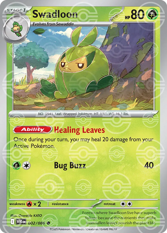 Swadloon (Poke Ball Pattern) 002/086  - Holofoil SV White Flare