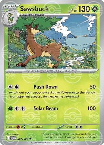 Sawsbuck (Poke Ball Pattern) 007/086 - Holofoil SV White Flare