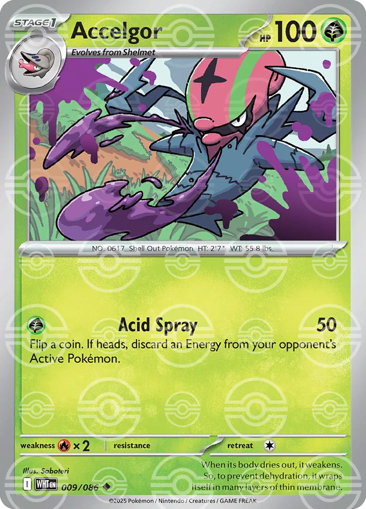 Accelgor (Poke Ball Pattern) 009/086  - Holofoil SV White Flare - Uncommon