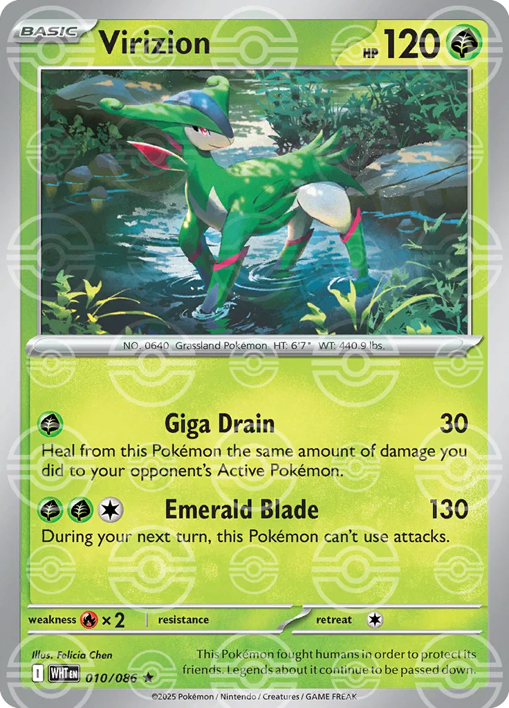 Virizion (Poke Ball Pattern) 010/086  - Holofoil SV White Flare