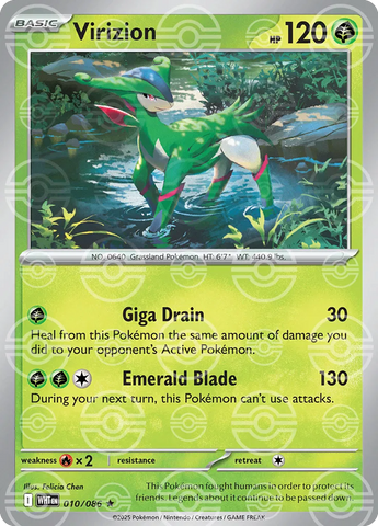 Virizion (Poke Ball Pattern) 010/086  - Holofoil SV White Flare